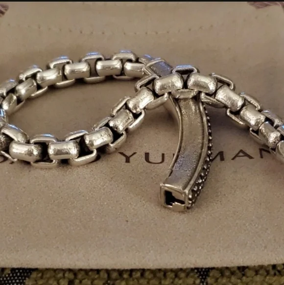 David Yurman Silver and Black Bracelet